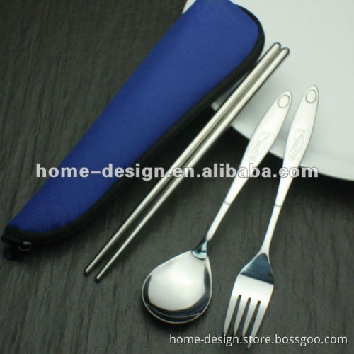 Fork spoon chopstick 3pcs cutlery set in gift box